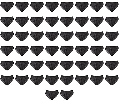Slip jetable 50pcs sous-vêtements Jetables sous-vêtements de Voyage Portables Culottes Jetables pour Tourisme de Plein Air Hôtel Voyage Spa Salon (Noir) Taille Libre