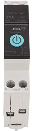 Yosoo Health Gear Disjoncteur Bipolaire, Disjoncteur WIFI, Disjoncteur sur Rail DIN Commutateur Intelligent WIFI Télécommande pour Téléphone Portable 3 Modes de Synchronisation pour Appareils (25A)
