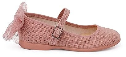 Pisamonas Ballerine Cerimonia Fiocco Posteriore in Tulle Misurare 27 Colore Rosa Pallido