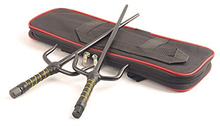 Superdo Octagon Martial Arts Sai Metall-Kampfsport, Schwarz und Silber, 48,3 cm und Etui