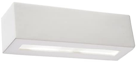 Licht-Erlebnisse Wandleuchte Keramik Glas 32,5 cm breit eckig Up Down bemalbar indirekte Beleuchtung Flur Wohnzimmer Wandlampe