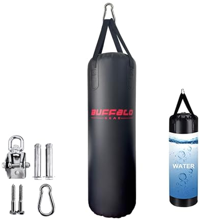 Buffalo Gear Wasser-Boxsack, 75 kg, verstellbar, schwer, Boxsack, Kickboxsack für Erwachsene, Teenager, Trainingstasche für Fitness