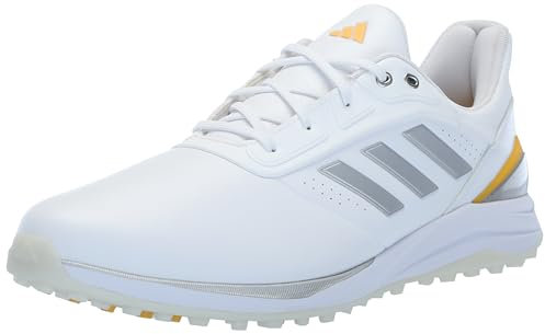 adidas Men's Solarmotion Spikeless Lighstrike 24 Golf Shoes, Footwear White/Silver Metallic/Semi Spark, 13