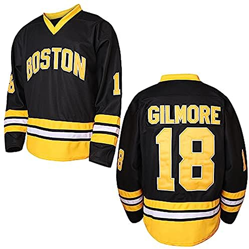 Happy Gilmore #18 Sandler 1996 Movie Eishockey-Trikot, genäht, Leichtathletik-Sportshirt für Herren, schwarz, S-3XL, 18 Gilmore Schwarz, Klein