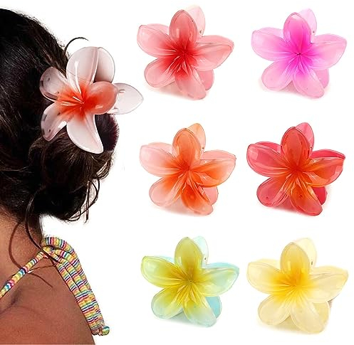 JOCXZI Pinze per capelli,Mollette per capelli,Set di 6 fermagli per capelli a fiore da donna grandi fermagli per capelli spessi fermagli a tenuta forte