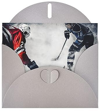 Grußkarten mit Umschlägen Eishockey Kunstdruck Perlglanz Papier Urlaubskarten Lustige Geburtstagskarte 10,2 x 15,2 cm Party Einladungskarte Blanko-Karten