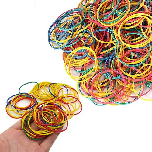 JOCXZI Bunte Gummibänder - 200Pcs Gummiringe Große, Hochwertig Farbe Gummiringe, Gummiband Haushaltsgummi für Haare, Haushalt, Stifte, Katapulte, Rechnungen(Ø38mm+Ø50mm)