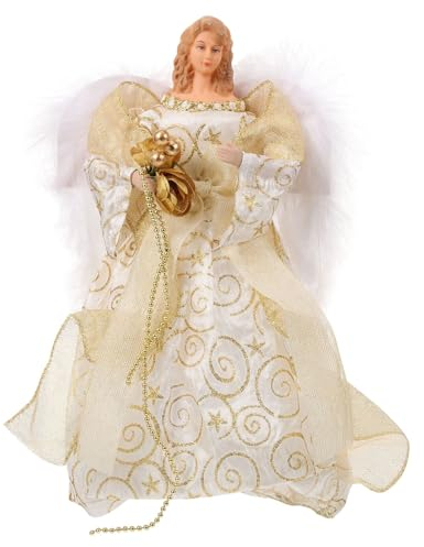 SEWACC Weihnachtsschmuck Engel Figur Mit Flügeln Dekorative Christbaumspitze Für Weihnachten Geschenkanhänger Für Festliche Anlässe Und Heimdekoration Für Tannenbaum Und Tischdeko