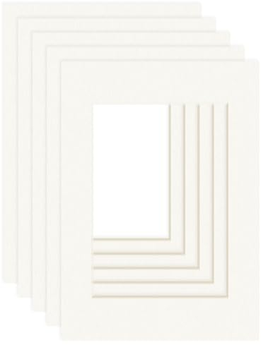 DEHA Design Passepartout (5er Set) Karton 29,7x42 cm (DIN A3) für Bilder im Format 21x29,7 cm (DIN A4), Elfenbein