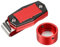 PATIKIL Porte-Craie Magnétique pour Billard, Étui Rond en Alliage D'Aluminium pour Craie de Queue de Billard avec Clip de Ceinture pour Accessoires de Sport de Snooker, Rouge Noir