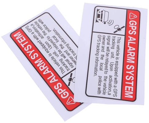 PACKOVE 2stücke Auto Sicherheitsaufkleber Gegen Diebstahl Selbstklebend Für Fahrzeug Warnung Aufkleber Für Gps-alarmsystem Geeignet Für Auto-typen Langlebiges Material