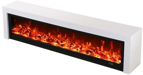 Meuble TV avec cheminée Meuble TV moderne et innovant, ornements, présentoir de rangement blanc, meuble TV, support de cheminée, produit ménager Meuble TV avec cheminée intérieure ( Color : A150x33x60