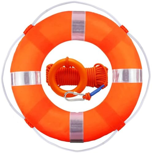 20 Inch Lifebuoy Kit and Floating Floating Life Rope 20M Foam Swimming Ring Safety Throwing Ring with Circulating Rope Throwing Device