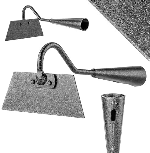 KADAX Gartenhacke ohne Stiel, Hacke in Trapezform, Unkrauthacke aus Stahl, Pflanzhacke zum Jäten und Hacken von Unkraut, Bügelziehhacke, Beethacke (Schwarz 14 cm)