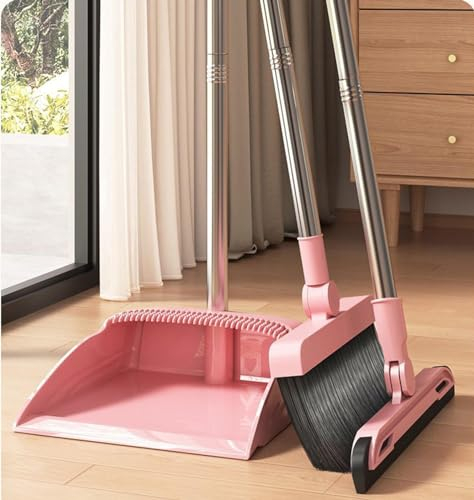 KKXXYQFC Juego Combinado de Escoba Rosa con recogedor, Escoba pequeña y recogedor de pie, Regalo para Novia, mamá y Mujer