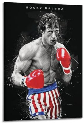 Rocky Balboa Filmposter, Kunstdekoration, Wandposter, Dekoration, Innenposter, Druck, Dekoration, Bar, Restaurant, Ästhetik, Poster, Wohnzimmer, Poster, 30 x 45 cm, Rahmenstil