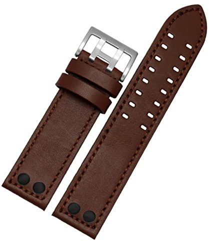 SHZZHS Echtes Lederarmband für Hamilton H760250 H77616533 Armband Markenuhrenarmbänder 20mm 22mm mit Knopfverschluss