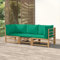 JUDYY 3-TLG. Garten-Lounge-Set mit Grünen Kissen Bambus, Lounge Gartenmöbel Set, Terassenmöbel Wetterfest, Loungemöbel Terrasse, Gartenlounge, Garten Loungemöbel Set, 3155151