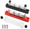 2 Stück Sammelschiene 12V-48V, Verteilerblock Busbar 150A, DC Sammelschiene 12V Stromverteilungsblock mit 4 X M6 Anschlussbolzen für Auto RV Boat Yacht(M6-150A-Schwarz & Rot)