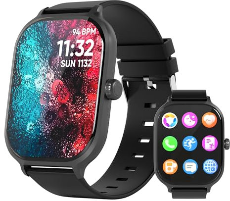 iN Tech Smart Watch Pro (Advanced) 2.01 HD Touchscreen, Fitness Tracker | Heart Rate, Sleep, SpO2 Monitor | Unisex, Water-Resistant