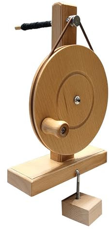 LBMED Handgefertigtes Holzgarn-Spinnrad, Hölzerner Strickgarn-Spinner, Geeignet Für Spulen-Innendurchmesser 5–7 Mm, Gleichmäßige Rotation Und Schnelles Arbeiten, Für DIY-Garnknäuelwickler, Zuhause
