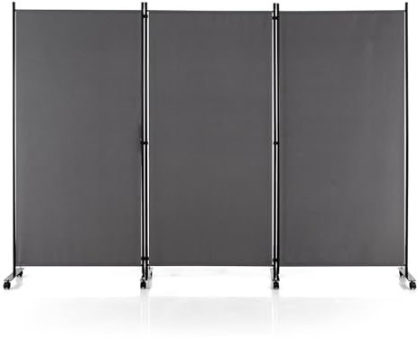 3/4/6 Tafel Raumteiler, Klapperschaftsschildschirm -Schutzschutz, Faltbarer Raumteiler Temporärer Zaun, Bewegliche Trennschalttrennzeichen Für Die Trennwand, Für Wohnzimmer Schlafzimmerbüro(Gray,3 Pan
