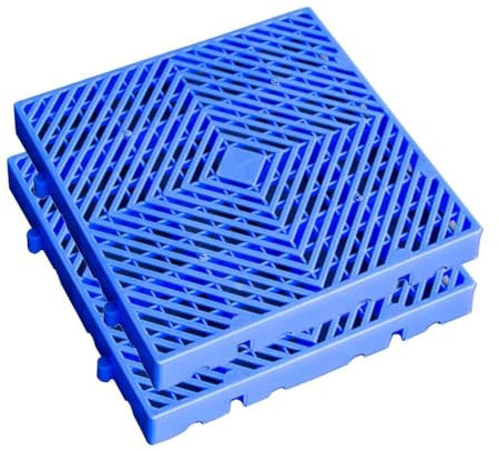 ZBJDX Kunststoffpaletten, Bodenpaletten Aus Blauem Köper Mit Gitterrost, Leichte Feuchtigkeitsbeständige Lagerunterlage, Anwendbar Im Innen- Und Außenbereich (2 Stück),40 * 40cm