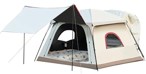 ZEEGII Awning For Nissan Quest 2011-2017, Outdoor Waterproof Camping Tent With Sewn-In Groundsheet, Snug Dome Tent With Porch, Rear Fitting Man Family Tent For Vans, Suv