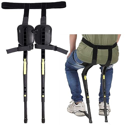 Chairless Chair Wearable Leg s Lightweight Seat, Portable Foldable Stool, 3 Gear Adjustable Suitable for Different Heights, Bear Up to 100kg, Suitable Carpenters, Photogra (Black Bearing 100kg)