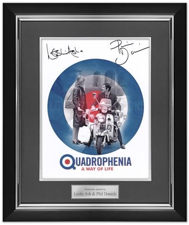 Phil Daniels & Leslie Ash Signed Quadrophenia Poster. Deluxe Frame