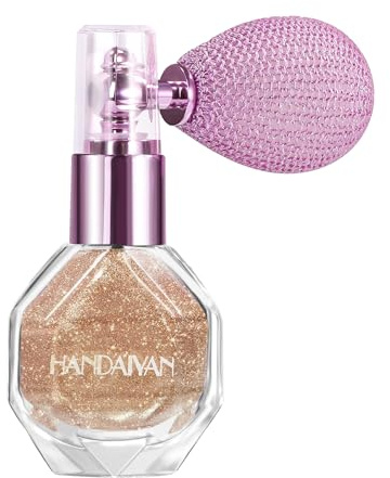 Glitter Spray for Face, Body & Hair | Sparkle Cosmetic Shimmer Highlighter | Perfect for Christmas, Raves & Parties-Brown