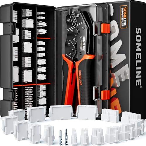 SOMELINE Crimpzange Mini-Fit Jr Stecker Set, 2-16 Polig 4,2mm (0,25-1,5mm²/24-16 AWG), für ATX, 3D-Drucker & DIY Elektronik - 0,05-1,5mm² Crimpwerkzeug für Molex, Dupont, KF2510, TE