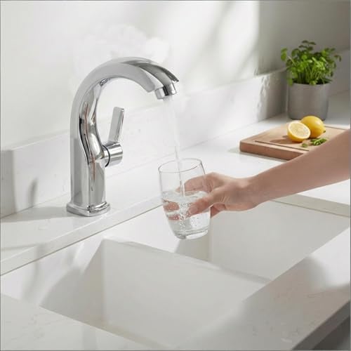 Stilvoller ABS-Kaltwasserhahn für Waschbecken Einhebel-Badezimmerarmatur mit praktischen Funktionen (Silber)