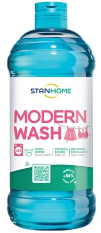 STANHOME - Modern Wash Detersivo Liquido Bucato, 766 ml | Per tessuti sintetici e fibre miste, elimina odori di sudore, lavaggio a freddo