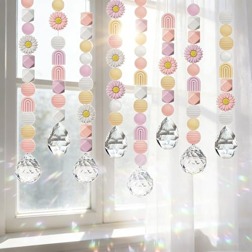 HuaMuDM Sonnenfänger Kristall,8 Stück Kristall Sonnenfänger Fenster | Kristall Windspiel,DIY Kristalle Anhänger Suncatcher,Kristalle zum Aufhängen,Fenster,Gartendekoration