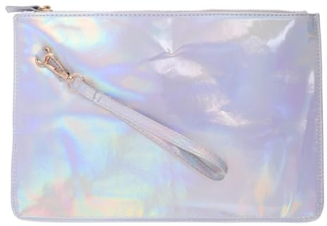 RORPOIR Holographische Clutch Einkaufstasche 11,79X7,6cm aus PU Leder für Damen Valentinstag und Festliche Anlässe