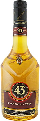 Licor 43 Original (1x0,7l) 31% vol., Aromen von Vanille, mediterranen Zitrusfrüchten und aromatischen Gewürzen, trinke ihn pur, auf Eis, mit Milch, mit Espresso oder als fruchtigen Longdrink