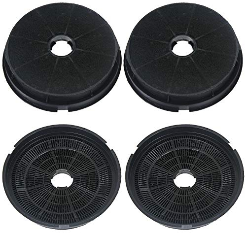 SPARES2GO Round Charcoal Vent Filter for Homeking Oven Cooker Hoods (Pack of 4)