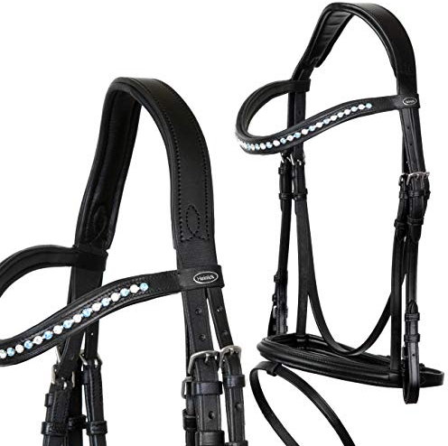 Heinick-Reitsport Trense Comfort Englisch kombiniert Schwarz ~ Luxor ~ WB VB Größe Warmblut