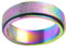 PAURO Damen 316L Edelstahl Sand Blast Finish Regenbogen Lucky Spinner Ring 6Mm Band Größe 47