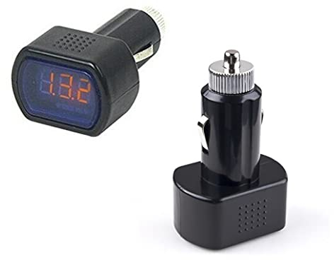 12 – 24 V LED accendisigari batteria tester voltmetro auto visualizzazione tensione NEU