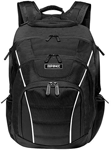 Duronic Travel Laptop Backpack, Work Bag, Lightweight Laptop Bag 17” School Rucksack, Backpack for Computer, business, school, Children, Ladies, Gym, Water Resistant, Gift for Women for men LB21