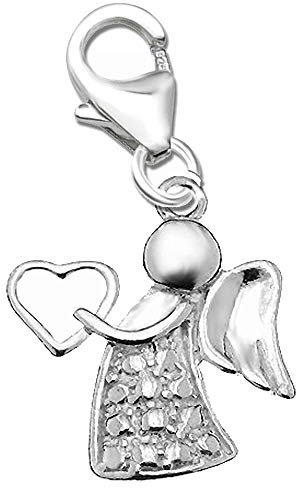 FANTASTIC NAILS COSMETIC COLLECTIONS Damen Schutz-Engel Charm Anhänger für Armbänder echt 925 Sterling Silber Bettelarmband Geschenkbox Karabiner K491o +V2