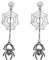 Aka Gioielli® - Damen Ohrringe Hängend Spinne und Spinnennetz 925 Sterling Silber Rhodiniert Swarovski Kristalle Halloween Anhänger