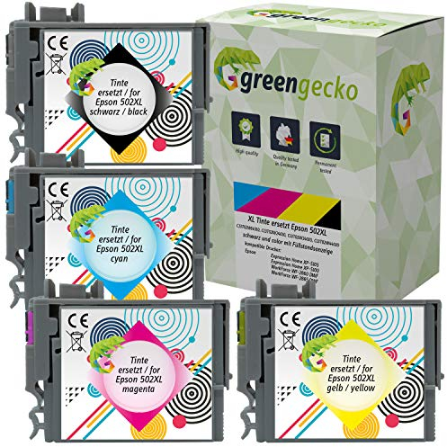 XL Tintenpatronen ersetzen Epson 502XL geeignet für Epson Expression Home XP-5100, XP-5105, XP-5115, Workforce WF-2860DWF, WF-2865DWF I Druckerpatronen schwarz, Cyan, Magenta, gelb