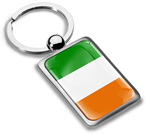 Biomar Labs® Schlüsselanhänger Metall Keyring mit Geschenkbox Autoschlüssel Geschenk Metall-Schlüsselanhänger Schlüsselbund Edelstahl Irland Flagge Ireland, KK 213