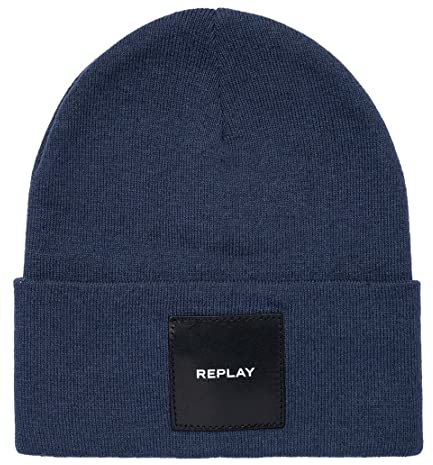 Replay Unisex Mütze mit Logo, Dk Blue 499 (Blau), Onesize