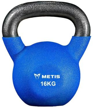 METIS Neoprene Kettlebells [4-28kg] | Exercise Equipment For Home Training & Gym Fitness – Heavy Lifting Kettlebell Weights | Cast Iron Kettlebell (16kg)