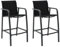 vidaXL 2X Garten Barstuhl Barhocker Gartenstuhl Gartenmöbel Tresenstuhl Thekenhocker Tresenhocker Gartenbar Stuhl Hocker Schwarz Textilene