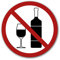 5 pegatinas de Prohibido consumir bebidas alcohólicas, 9,5 cm de diámetro, señales de advertencia con protección UV para exteriores e interiores